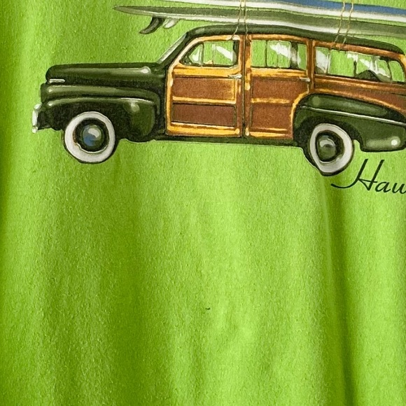 Vintage 90’s neon green Hawaii surfboard graphic tee shirt men’s Largr tshirt - Picture 5 of 5